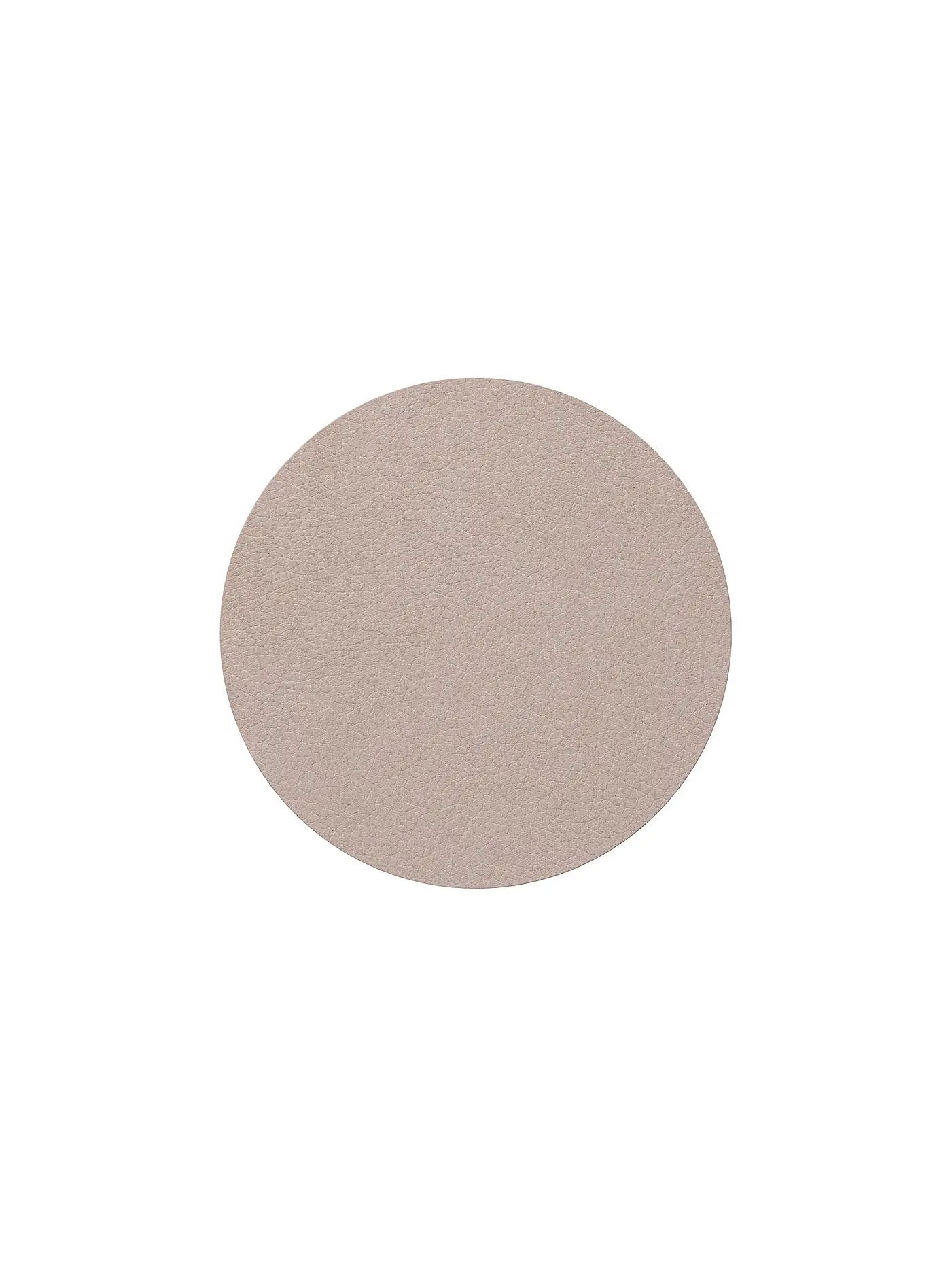 LIND DNA | Leder Untersetzer rund 10cm Oyster White | hellbraun